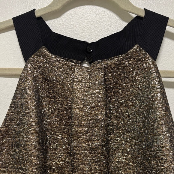 LK Bennett Black and Gold Mini Dress - Picture 4 of 7